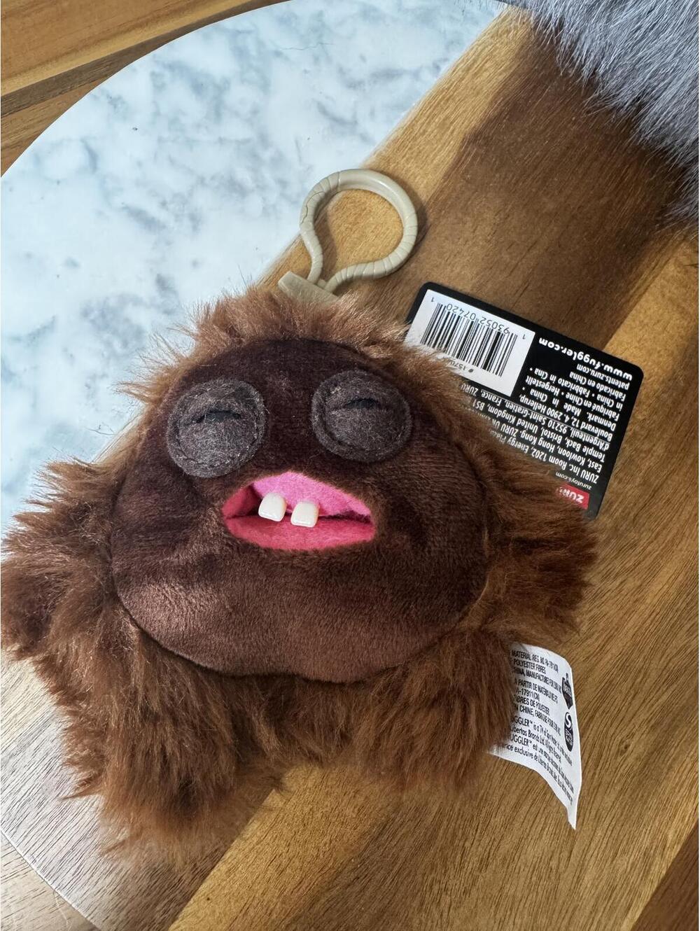 ZURU Fuggler Funny Ugly Monster Keychain Plus Brown new with tags